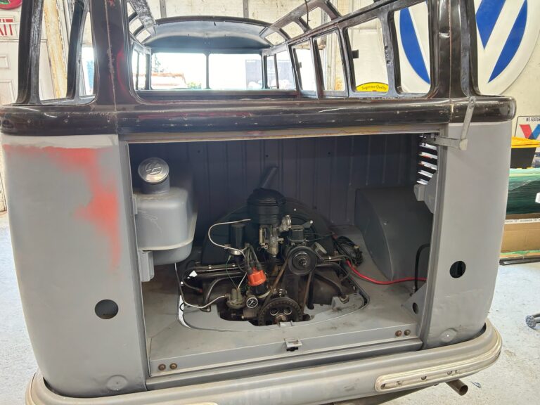1954 barndoor vw bus arrival at the shop silver lining auto restoration oregon