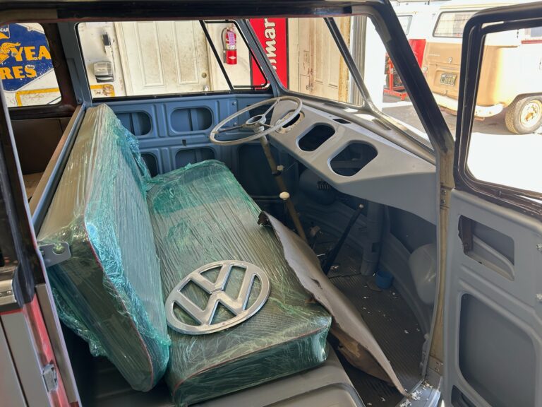 1954 barndoor vw bus arrival at the shop silver lining auto restoration oregon