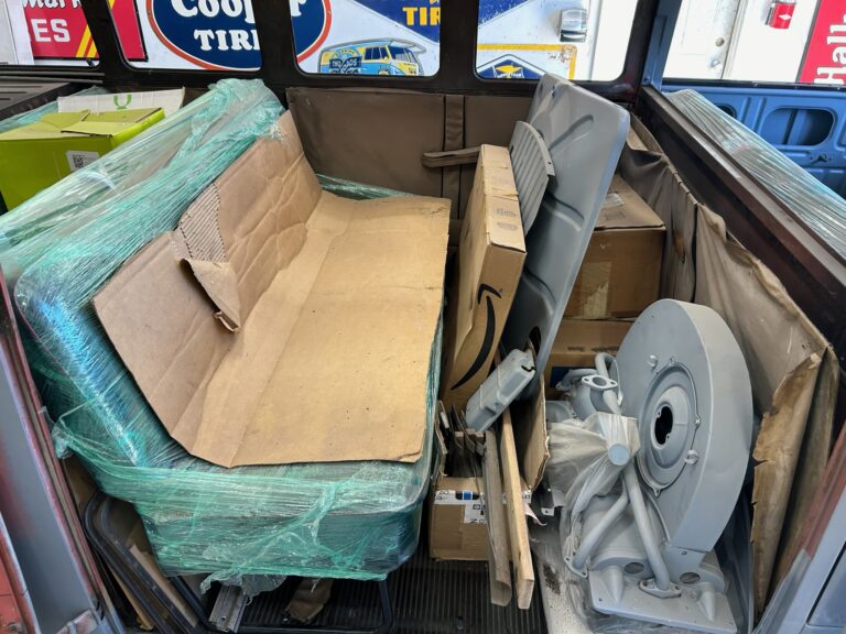 1954 barndoor vw bus arrival at the shop silver lining auto restoration oregon