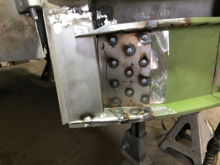 1954 23 window barndoor deluxe vw bus lower nose rust repair silver lining auto restoration