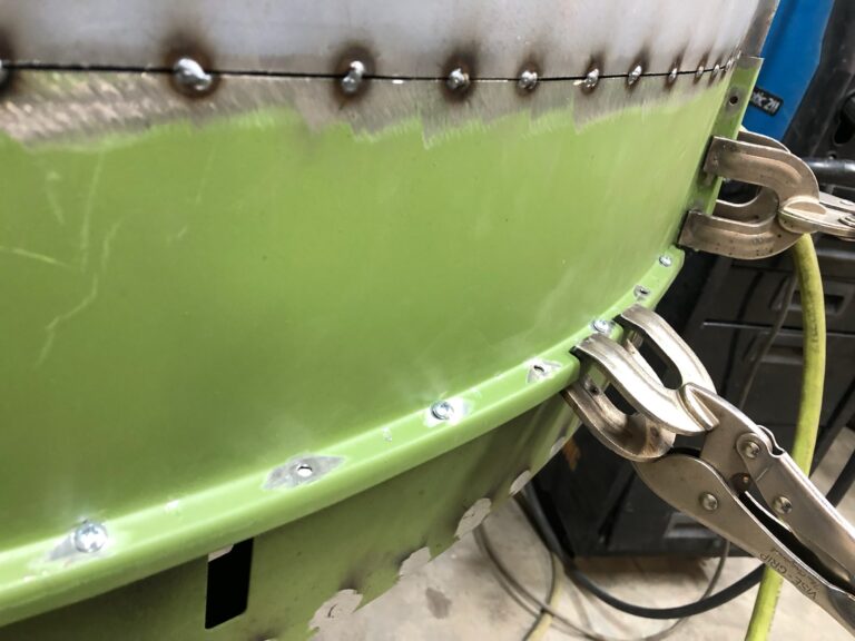 1954 23 window barndoor deluxe vw bus lower nose rust repair silver lining auto restoration