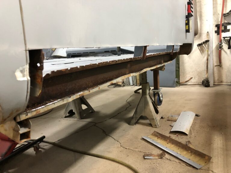 1954 23 window deluxe barndoor vw bus metal work starts silver lining auto restoration