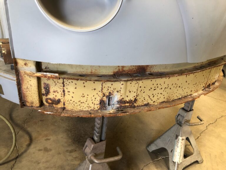 1954 23 window deluxe barndoor vw bus metal work starts silver lining auto restoration