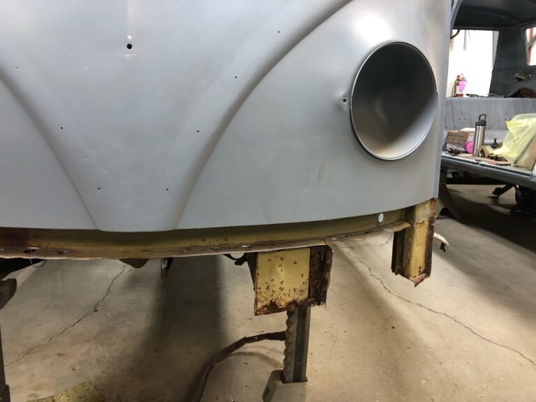 1954 23 window deluxe barndoor vw bus metal work starts silver lining auto restoration