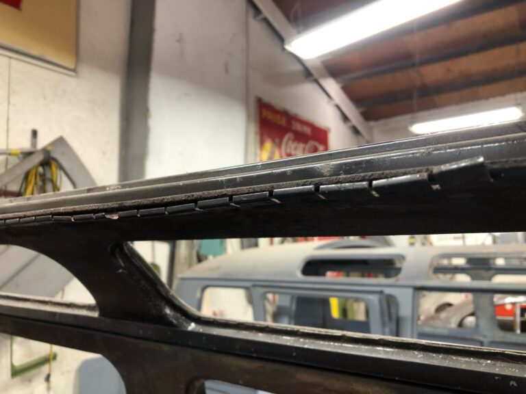 1954 23 window deluxe barndoor vw bus metal work starts silver lining auto restoration