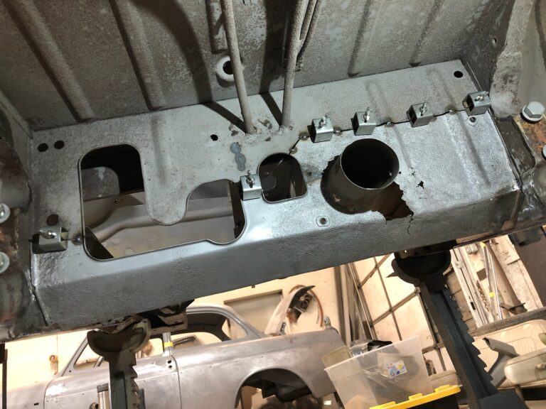 1954 23 window barndoor vw bus chassis rust repair silver lining auto restoration