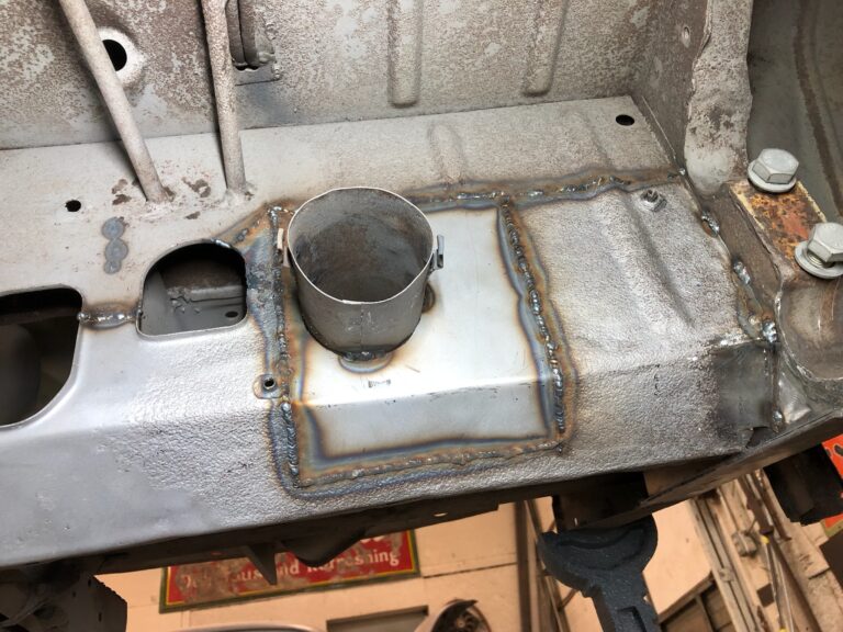 1954 23 window barndoor vw bus chassis rust repair silver lining auto restoration
