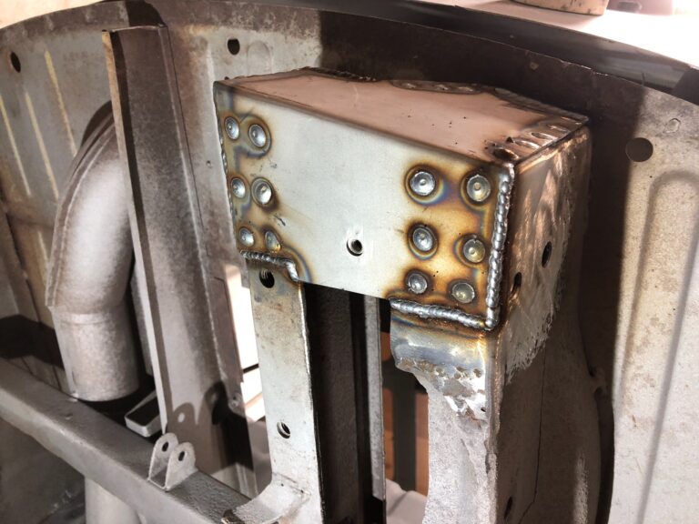 1954 23 window barndoor vw bus chassis rust repair silver lining auto restoration