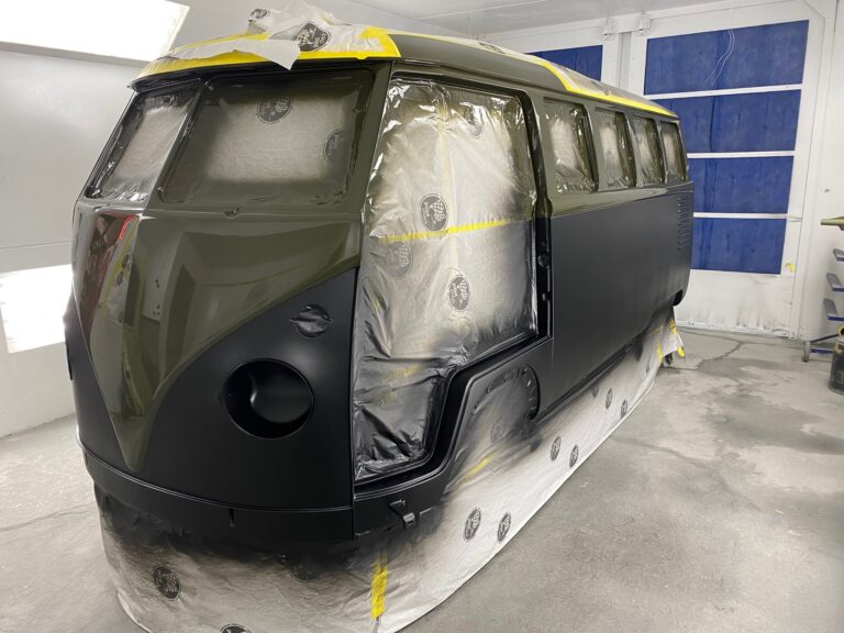 1962 15 window vw bus two tone paint silver lining auto restoration