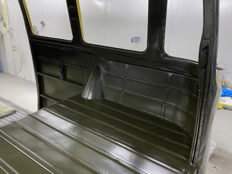 1962 15 window deluxe vw bus body in sealer silver lining auto restoration oregon