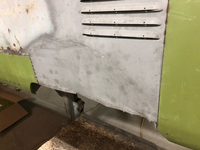 1962 15 window deluxe vw bus wheel well replacement and metal work silver lining auto restoration oregon