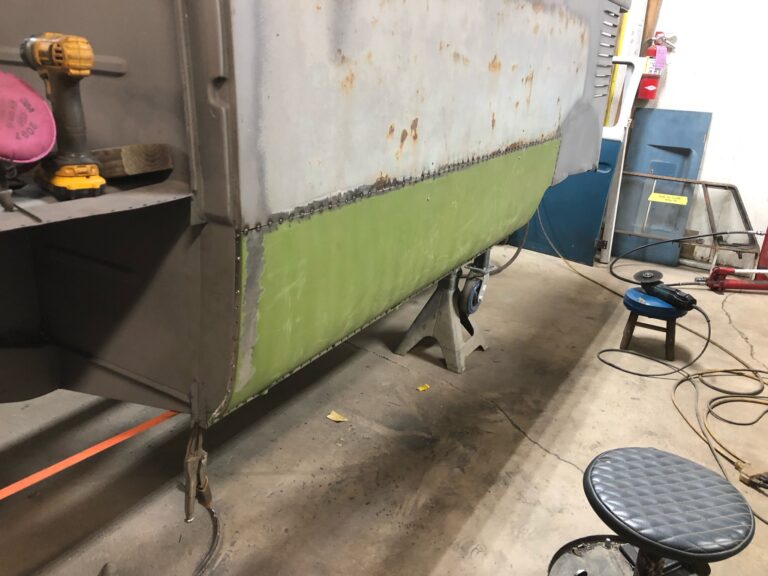 1962 15 window deluxe bus restoration nose replacement and metal work silver lining auto restoration
