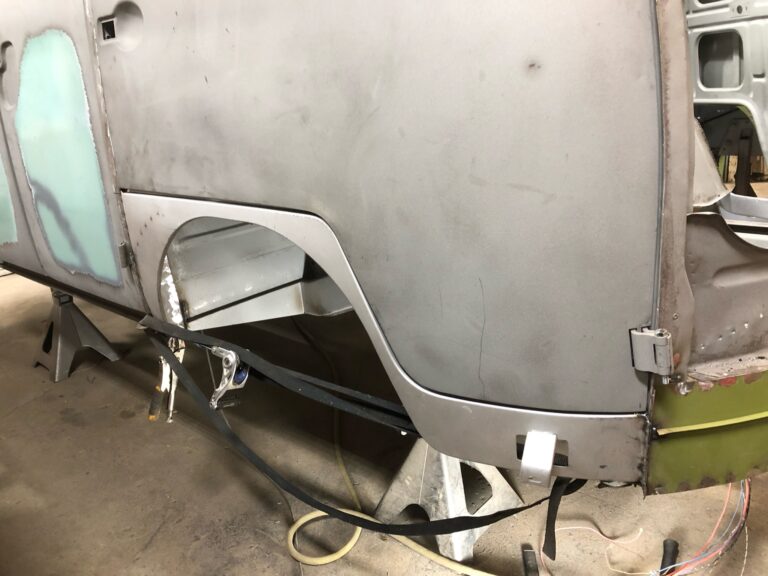 1962 15 window deluxe bus restoration nose replacement and metal work silver lining auto restoration