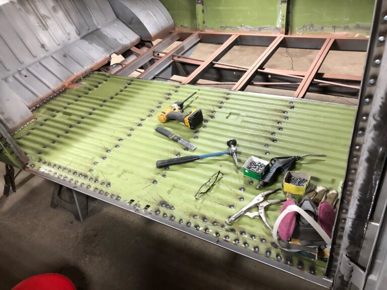 1962 15 window vw deluxe bus main floor replacement and continued metal work silver lining auto restoration