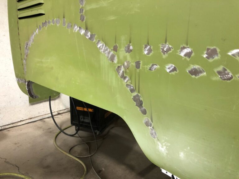 1962 15 window vw deluxe bus main floor replacement and continued metal work silver lining auto restoration