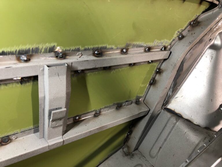 1962 15 window vw deluxe bus inner panel replacement and continued metal work silver lining auto restoration