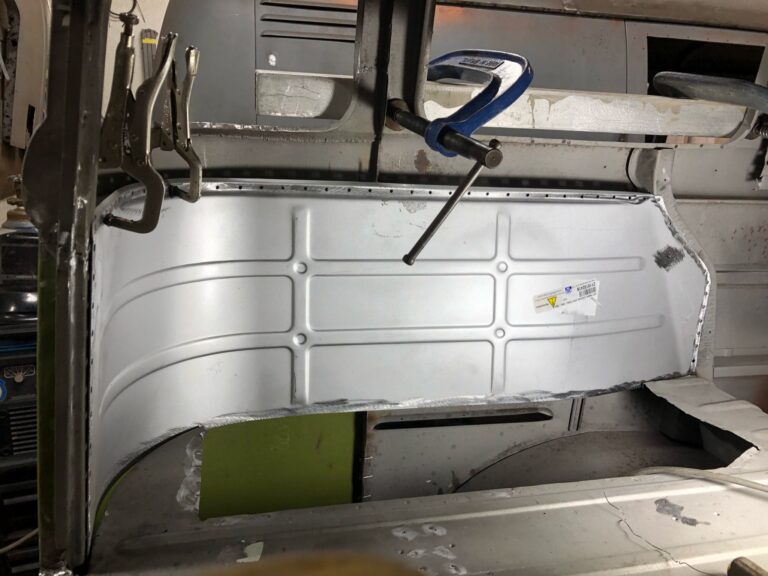 1962 15 window vw deluxe bus inner panel replacement and continued metal work silver lining auto restoration
