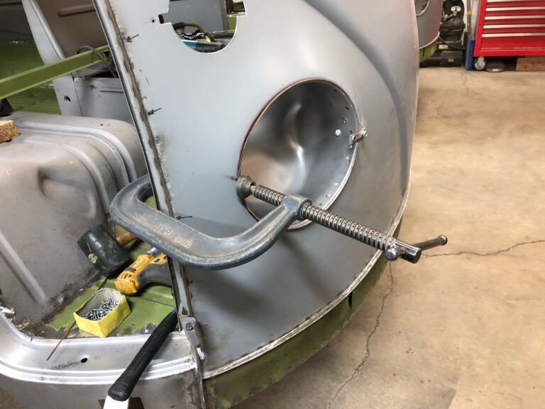 1962 15 window vw deluxe bus inner panel replacement and continued metal work silver lining auto restoration