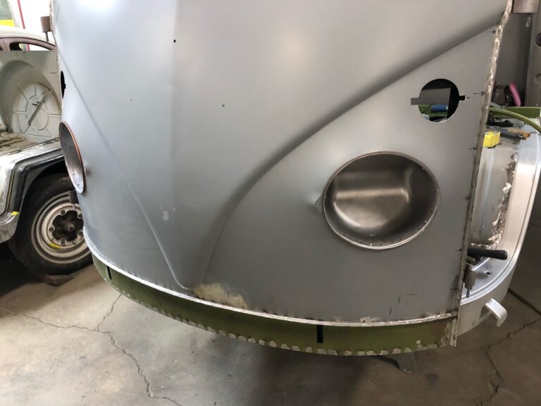 1962 15 window vw deluxe bus inner panel replacement and continued metal work silver lining auto restoration
