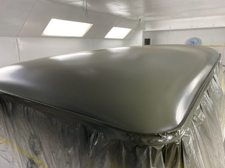 1962 15 window deluxe bus roof in paint silver lining auto restoration