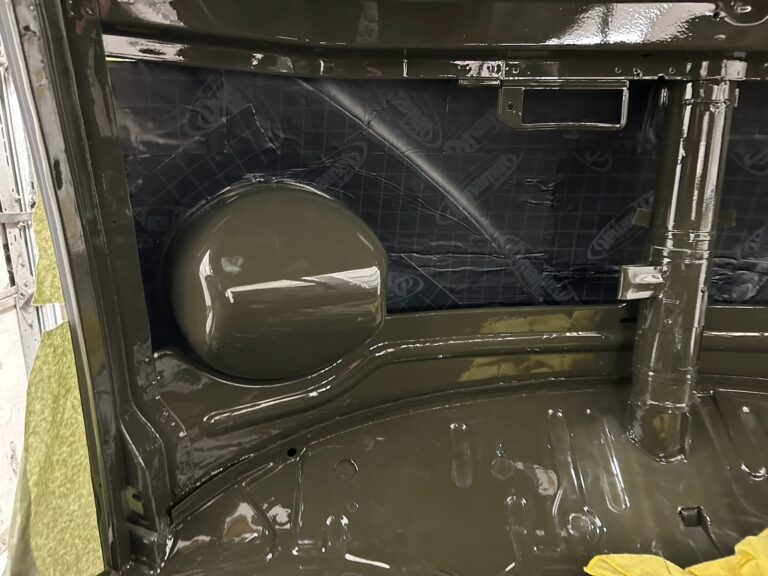 1962 15 window deluxe vw bus sound deadening silver lining auto restoration oregon