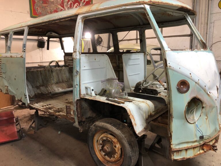 1962 vw bus 15 window deluxe restoration tear down silver lining auto restoration