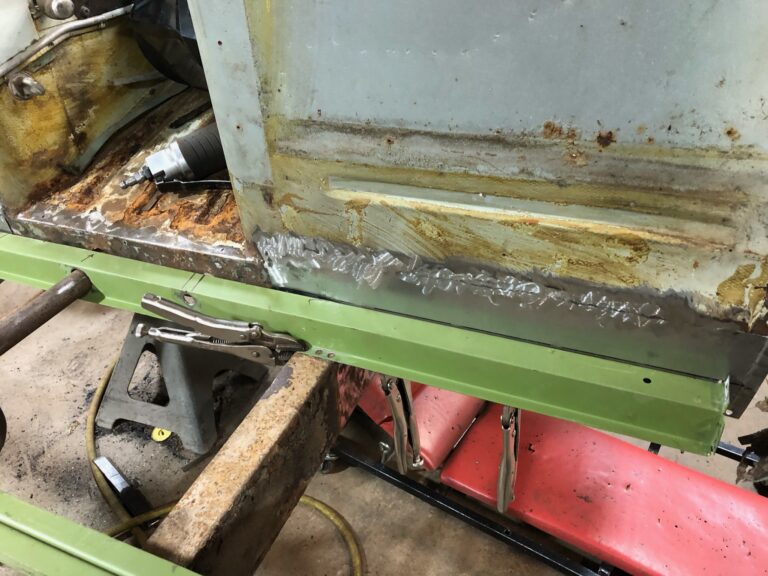 1962 vw bus 15 window deluxe restoration metal work starts silver lining auto restoration