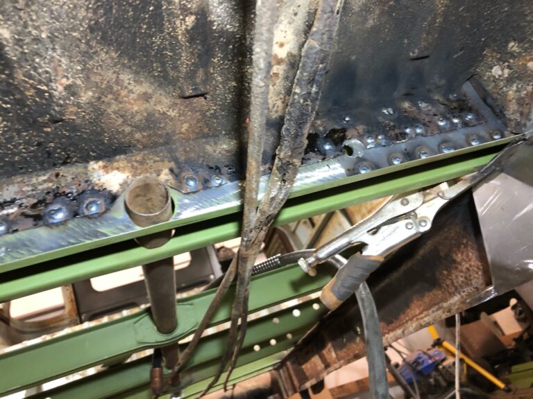 1962 15 window vw deluxe bus metal work starts silver lining auto restoration oregon