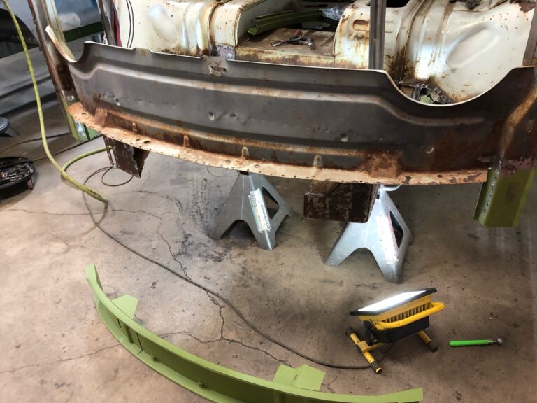 1962 15 window vw deluxe bus metal work continues silver lining auto restoration oregon