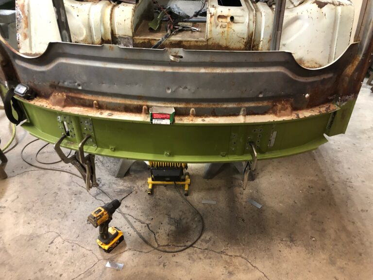 1962 15 window vw deluxe bus metal work continues silver lining auto restoration oregon