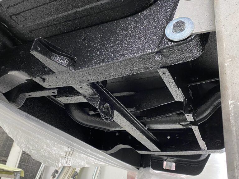 1962 15 window deluxe vw bus restoration undercarriage texture coat silver lining auto restoration