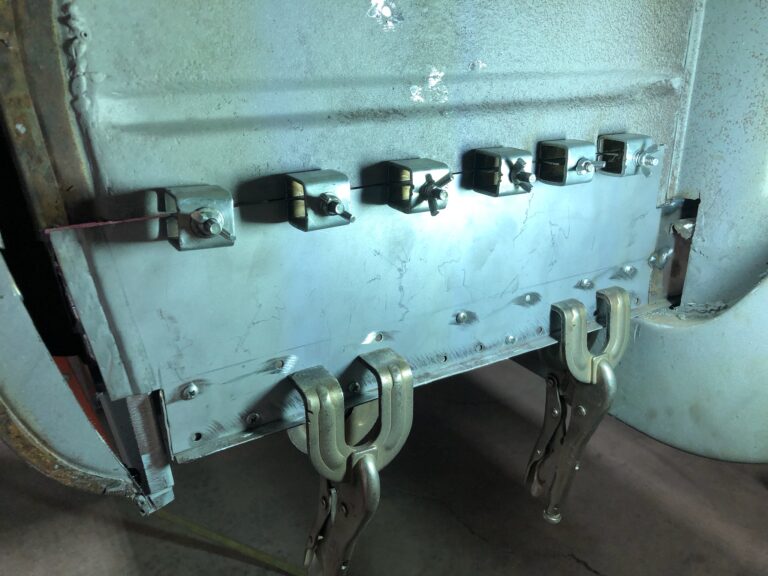 1954 23 window deluxe barndoor vw bus metal work continues silver lining auto restoration