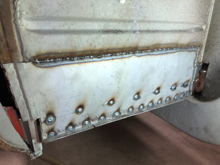 1954 23 window deluxe barndoor vw bus metal work continues silver lining auto restoration