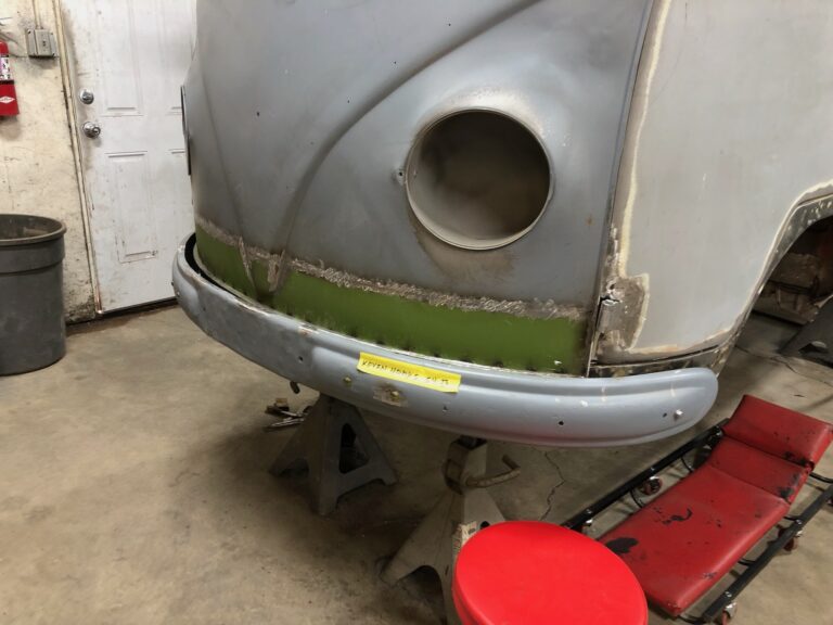1954 23 window deluxe vw bus final metal work silver lining auto restoration