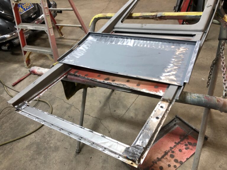 1954 23 window deluxe vw bus final metal work silver lining auto restoration
