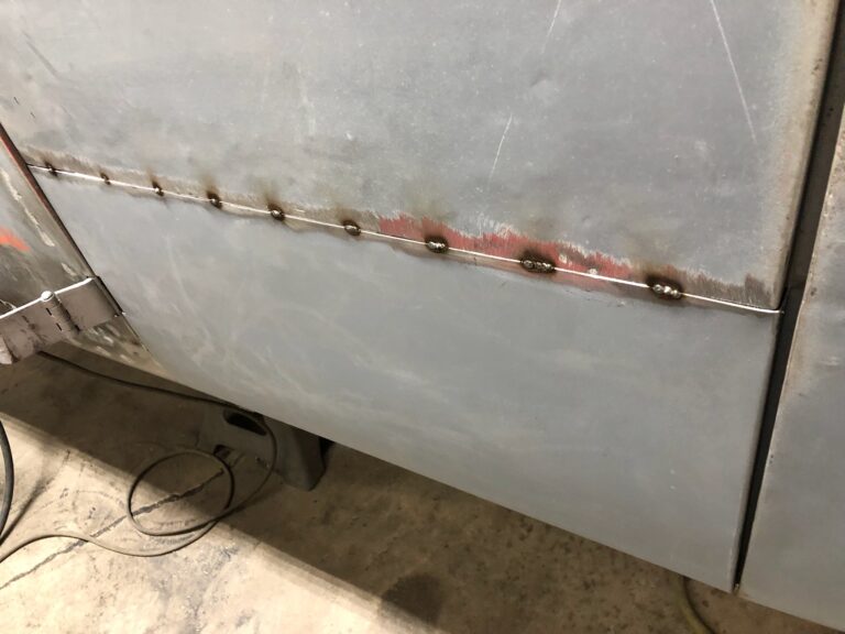 1954 23 window deluxe vw bus final metal work silver lining auto restoration