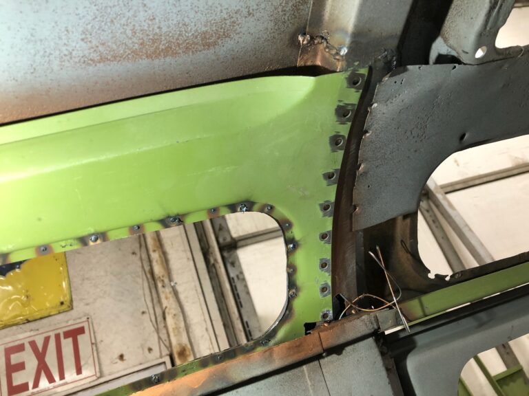 1954 23 window deluxe vw bus sky light window rust repair silver lining auto restoration