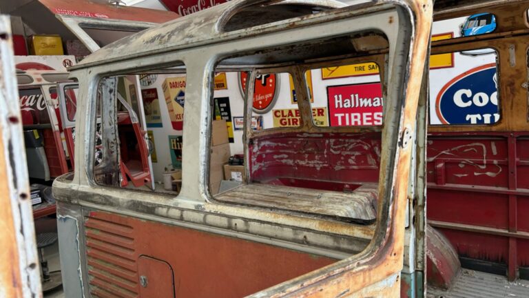 1963 23 window deluxe vw bus arrival at shop silver lining auto restoration