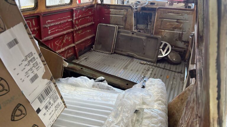 1963 23 window deluxe vw bus arrival at shop silver lining auto restoration