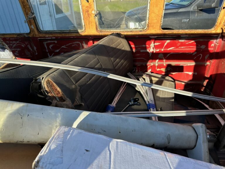 1963 23 window deluxe vw bus arrival at shop silver lining auto restoration