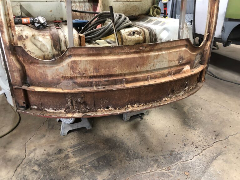 1963 23 window deluxe vw bus sheet metal removal silver lining auto restoration