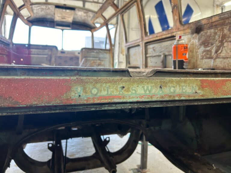 1963 23 window deluxe vw bus tear down silver lining auto restoration