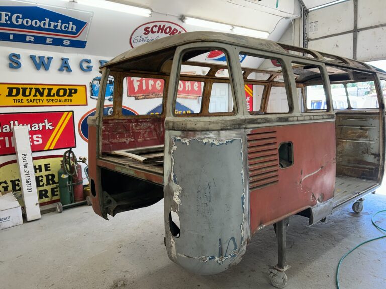 1963 23 window deluxe vw bus tear down silver lining auto restoration