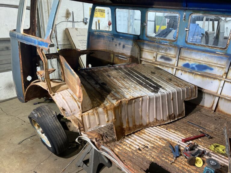 1960 15 window deluxe vw bus arrival at shop silver lining auto restoration