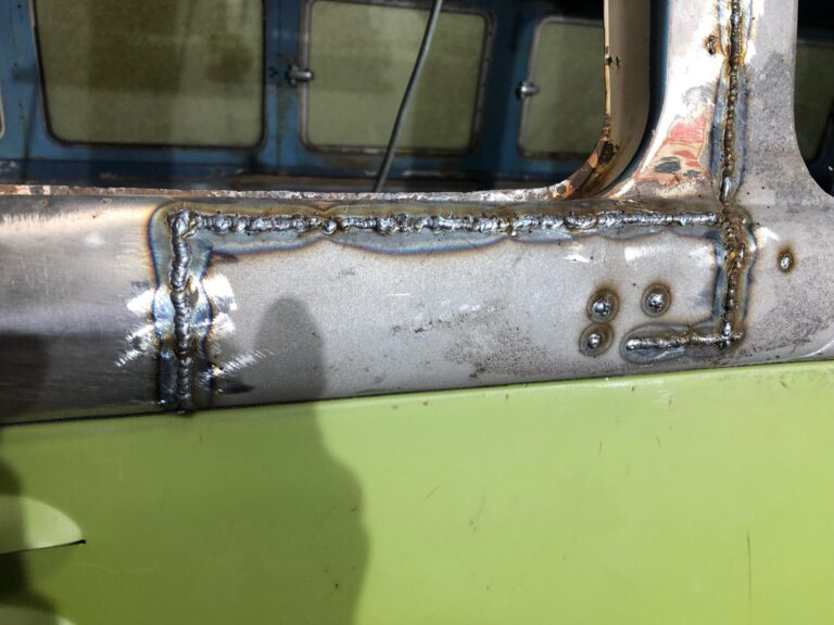 1960 15 window deluxe vw bus rust repair and metal work continues silver lining auto restoration