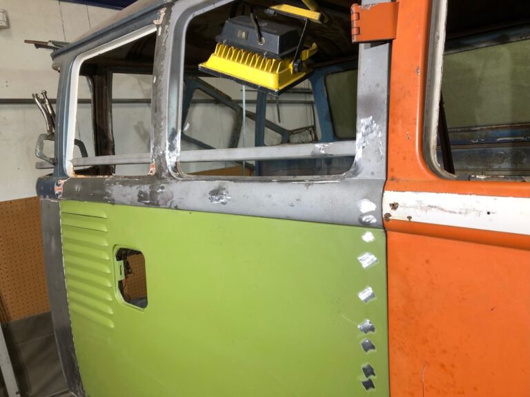 1960 15 window deluxe vw bus rust repair and metal work continues silver lining auto restoration