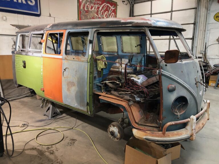 1960 15 window deluxe vw bus rust repair and metal work continues silver lining auto restoration