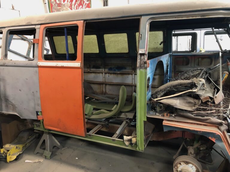 1960 15 window deluxe vw bus rust repair and metal work starts silver lining auto restoration
