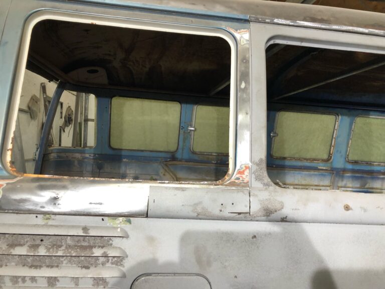 1960 15 window deluxe vw bus rust repair and metal work starts silver lining auto restoration