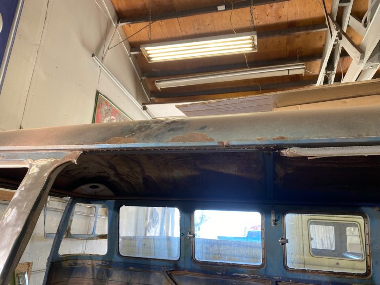 1960 15 window deluxe vw bus rust repair and metal work starts silver lining auto restoration